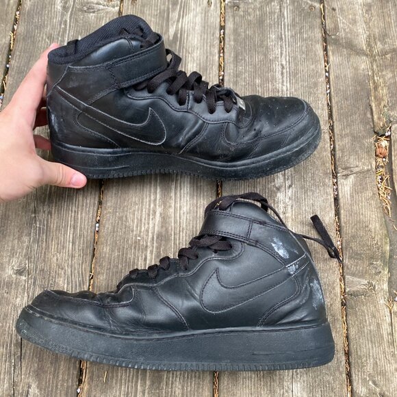 Nike Air Force 1 Mid Black Size 10.5 - Picture 6 of 9